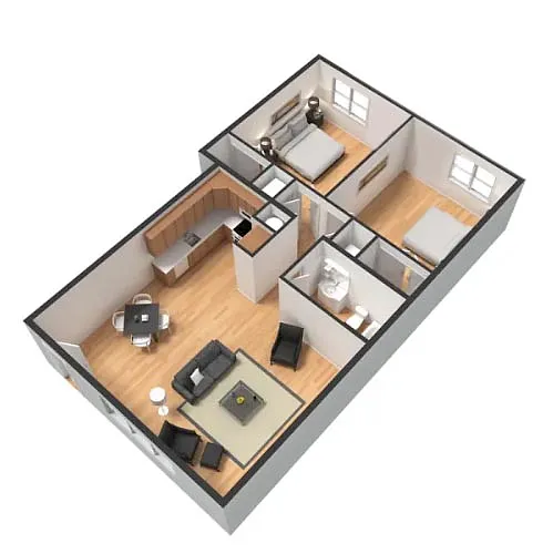 Floor plan 2 Bedroom 3rd Floor