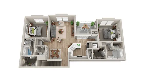 Floor plan 2 Bedroom 2 Bathroom