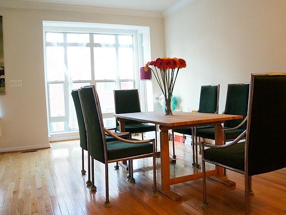 Living/dining room with hardwood floors