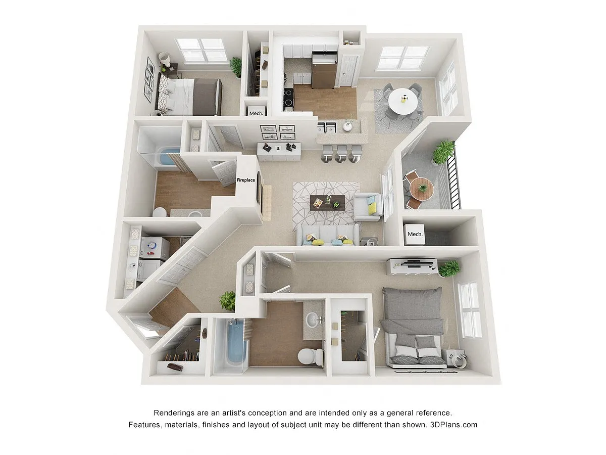 Floor plan Huntington 2B2B