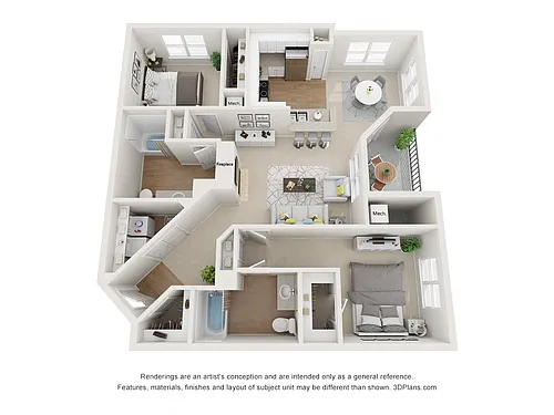 Floor plan Huntington 2B2B