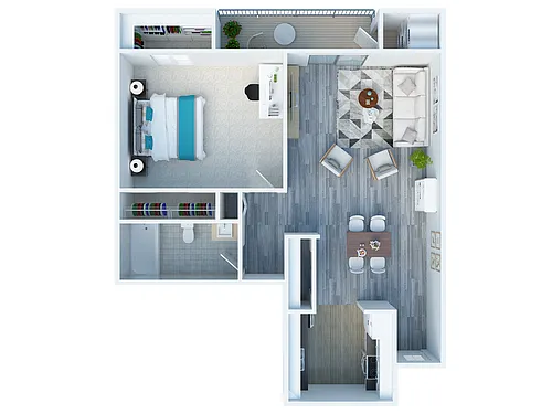 Floor plan One Bedroom One Bath