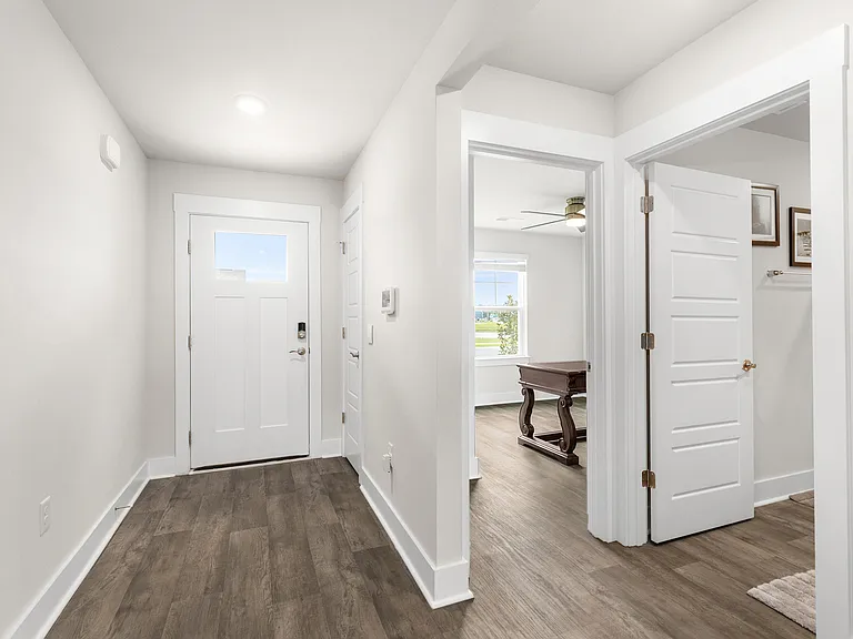 View into office front bedroom from hall