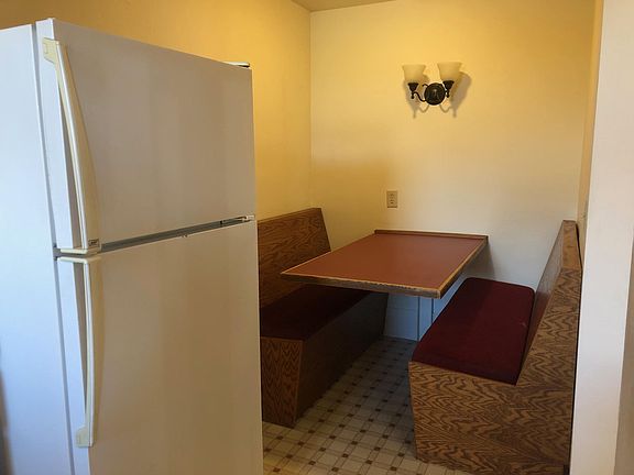 Dining nook with storage.