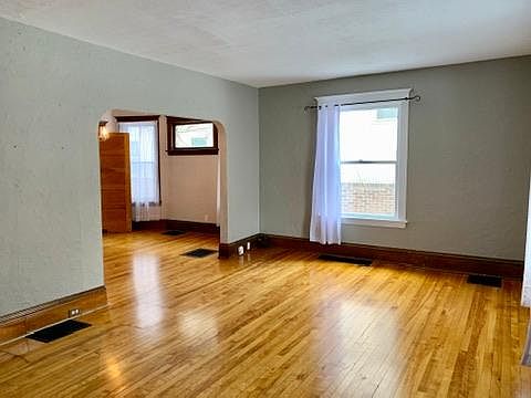 A view from the front door, looking through to the dining room.