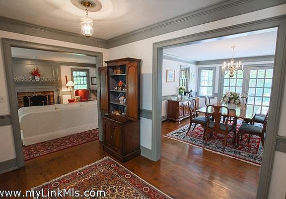View from front foyer toward Dining room and Living room
