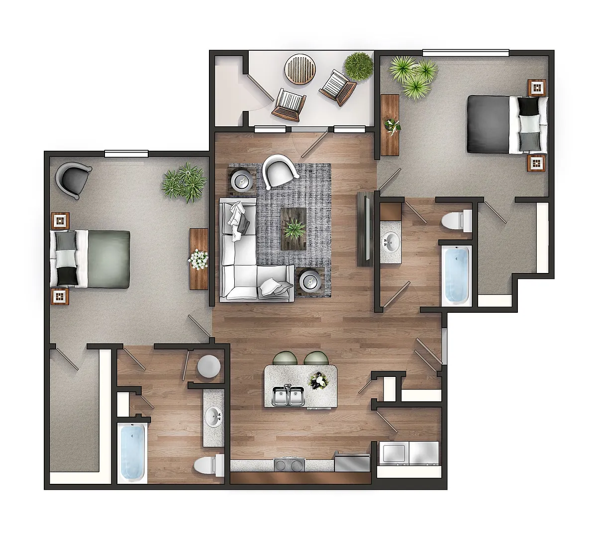 Floor plan 2 Bedroom Craftsman Premier