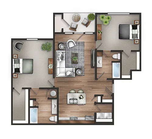 Floor plan 2 Bedroom Craftsman Premier