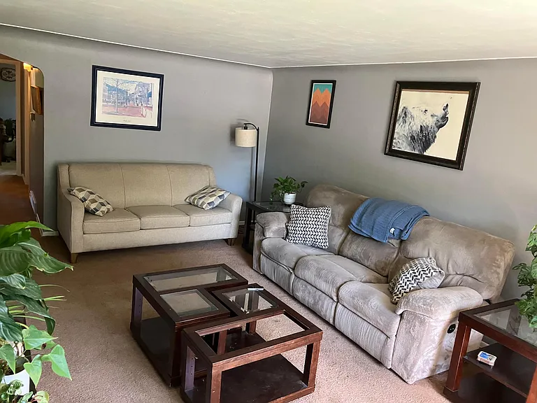 Living room from front door view
