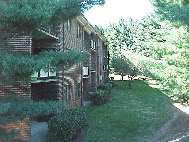 balcony facing wooded area