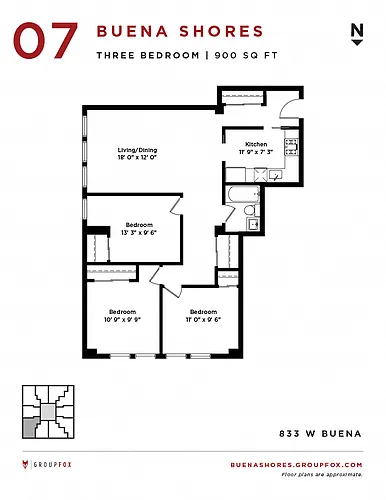 Floor plan Three Bedroom