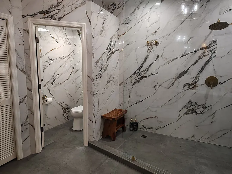 Master bath closet and toilet areas
