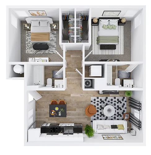 Floor plan 2 Bed 2 Bath