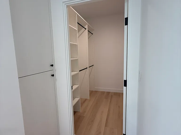Master bedroom linen closet and walk-in closet