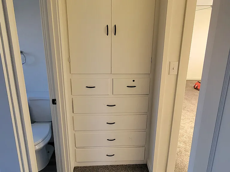 built-in cabinet for extra storage