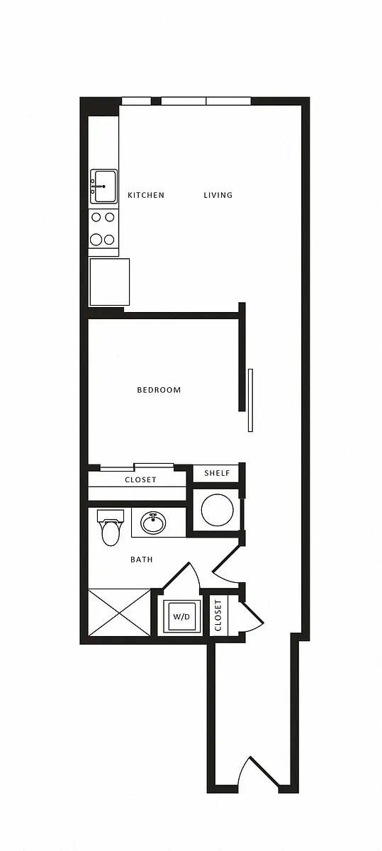 Floor plan 1 Bed/1 Bath-A06 Modern