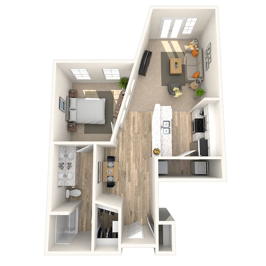 Floor plan Studio 0x1 513-780 SF