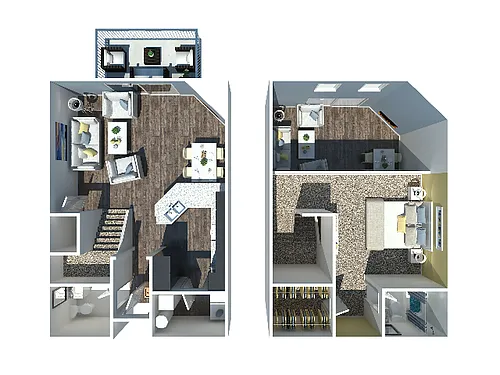 Floor plan 1 Bedroom Townhome