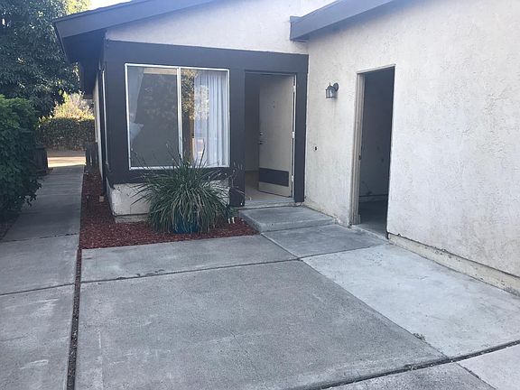 enclosed courtyard facing front door