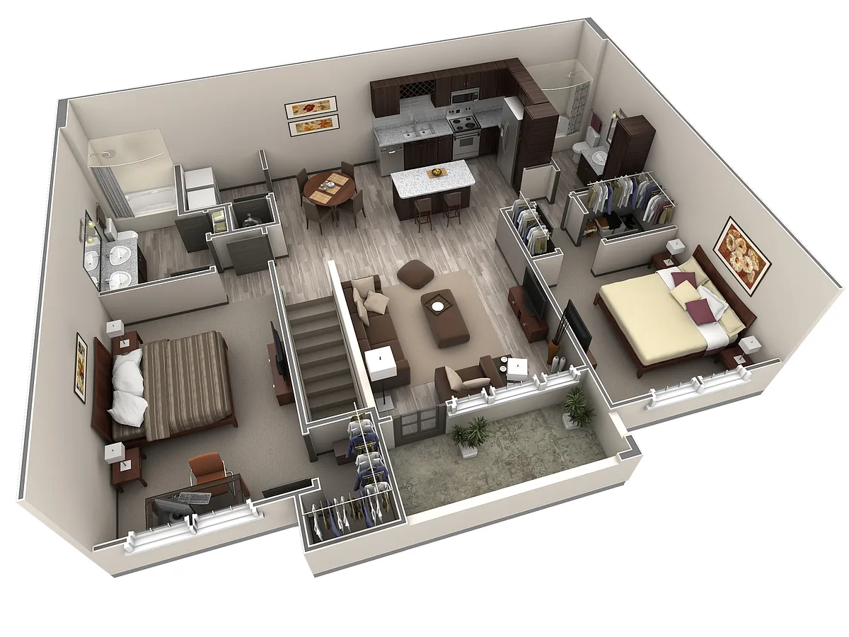 Floor plan 2 BR Grand Overlook