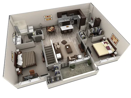 Floor plan 2 BR Grand Overlook