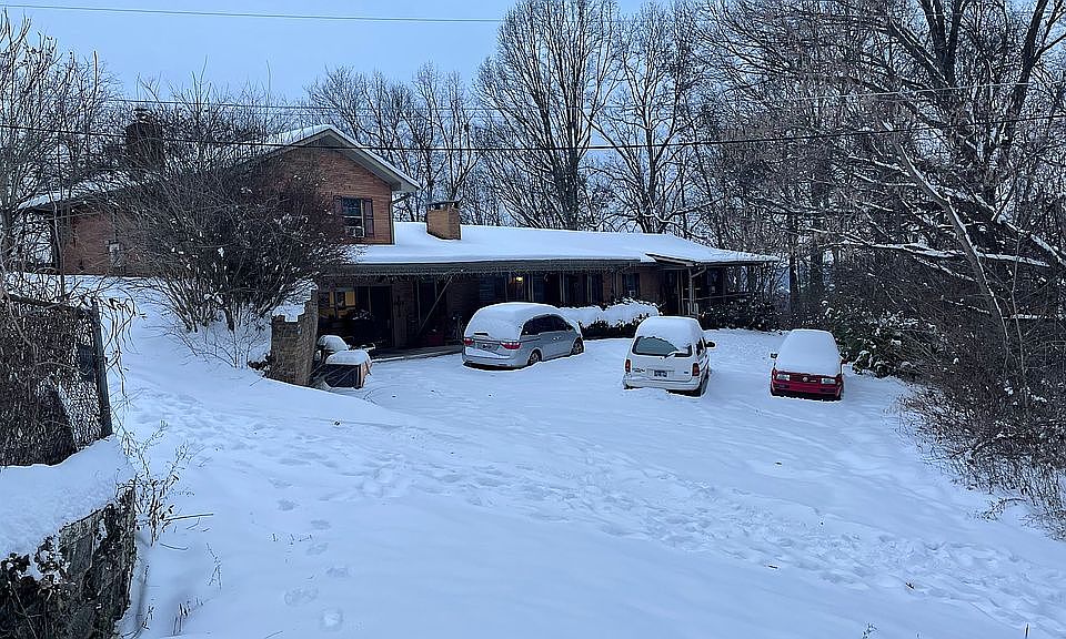 Winter view of house