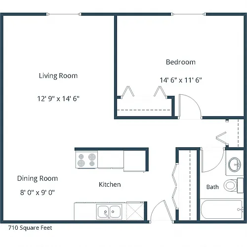 Floor plan One Bedroom 11A