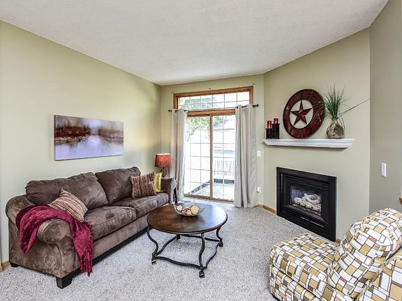 Main level living room with new carpet.