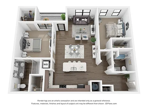 Floor plan B2 (2 Bedroom)