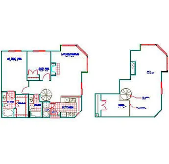 Floor plan Traditional 2x2 957-1163 SF