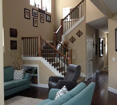 Open vaulted living room