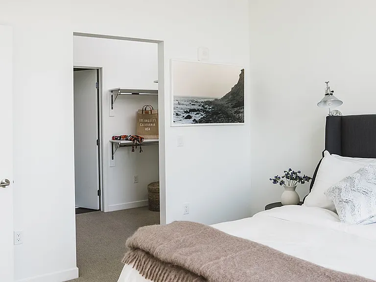 Oversized closets with customizable shelving