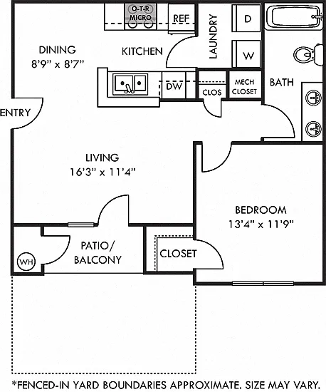 Floor plan Wellesley with Fenced-In Yard