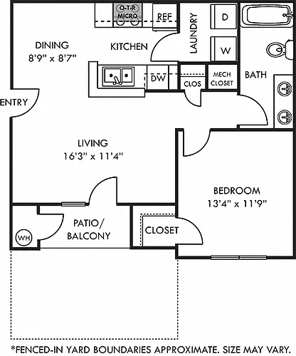 Floor plan Wellesley with Fenced-In Yard