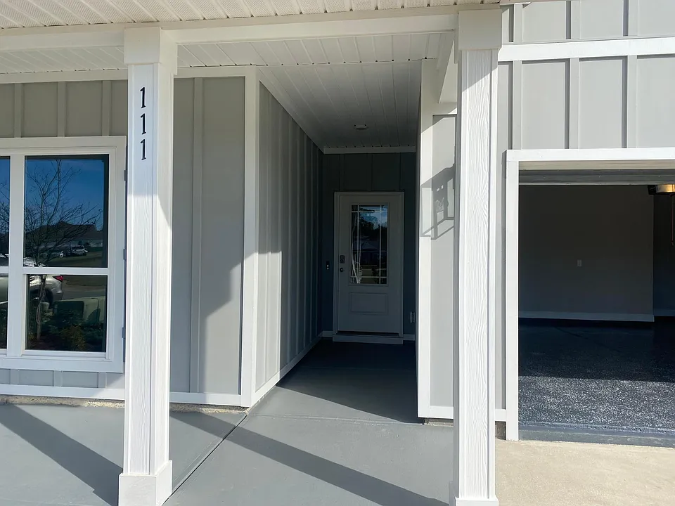 front patio with covered entrance and ring doorbell