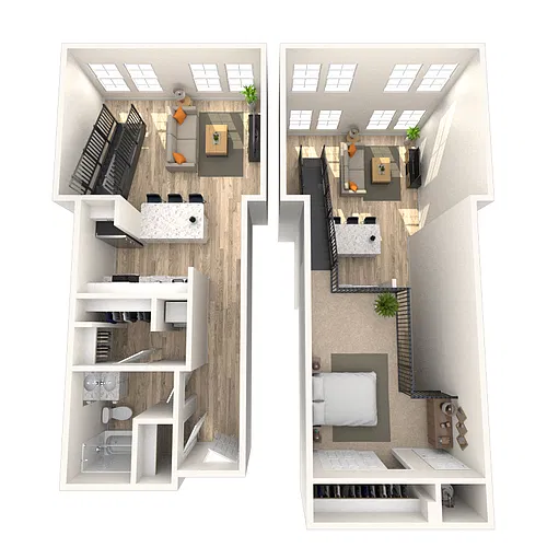 Floor plan Studio 0x1 835 SF