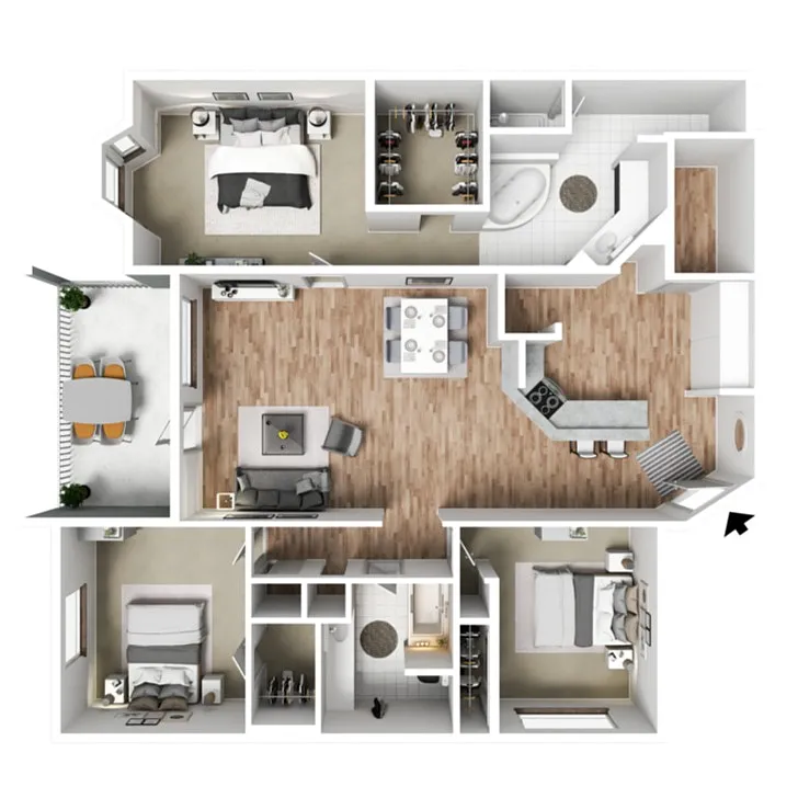Floor plan 3 X 2 B