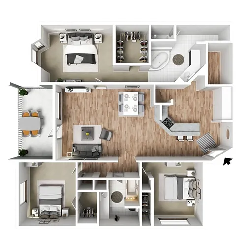 Floor plan 3 X 2 B
