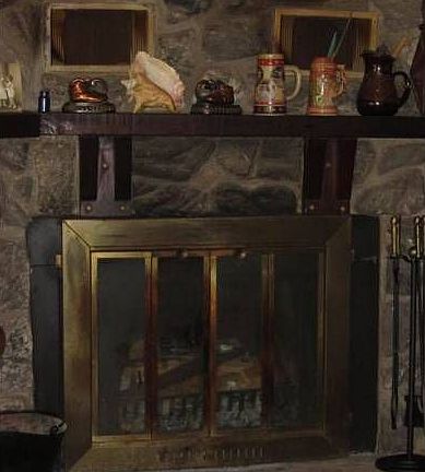  Fieldstone fireplace