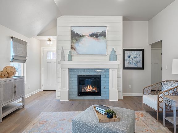 Main Living Area with Shiplap Fireplace