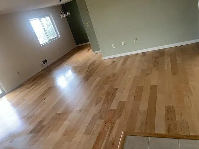 Living area with hardwood floors