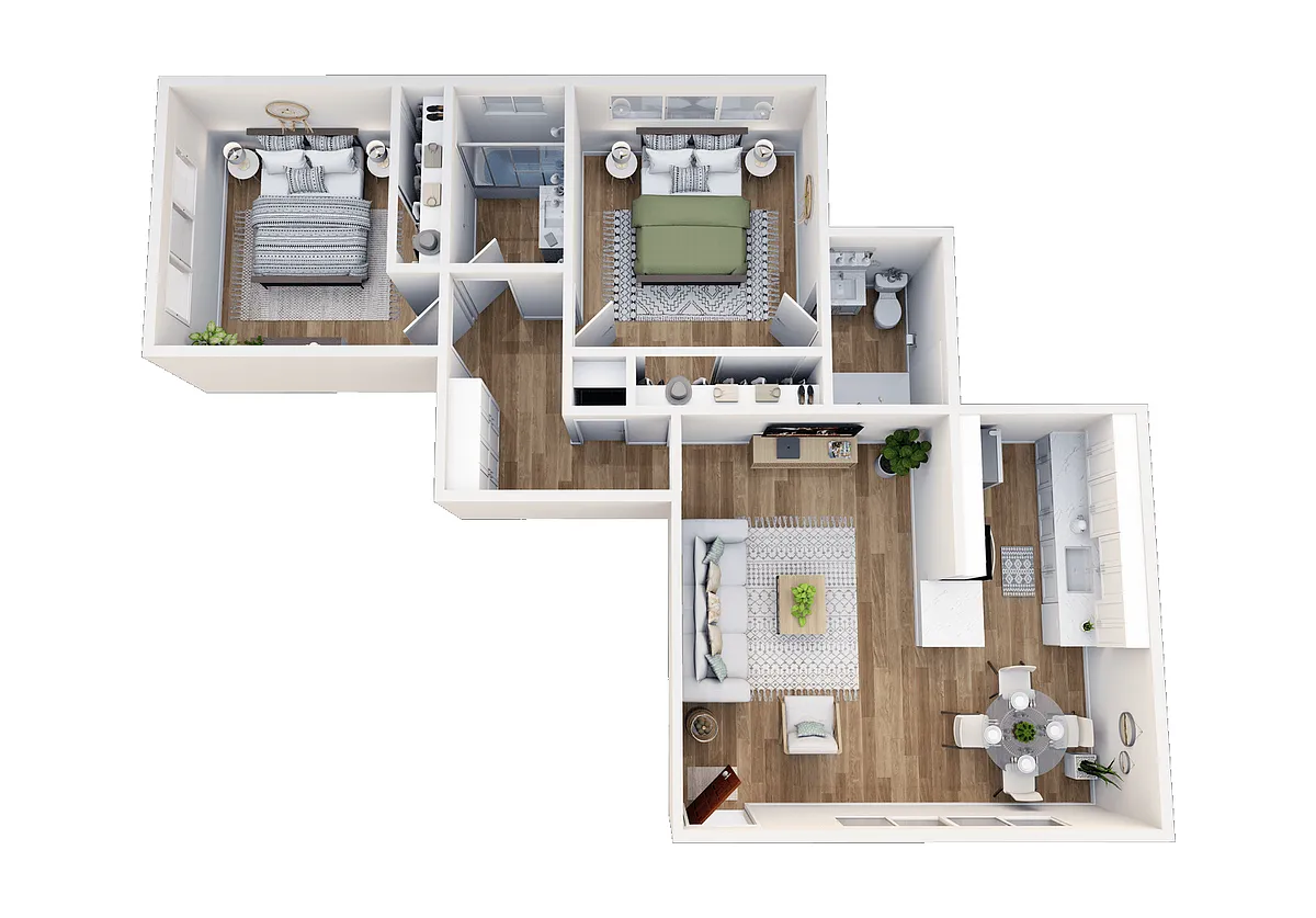 Floor plan 2 Bedroom, 2 Bath
