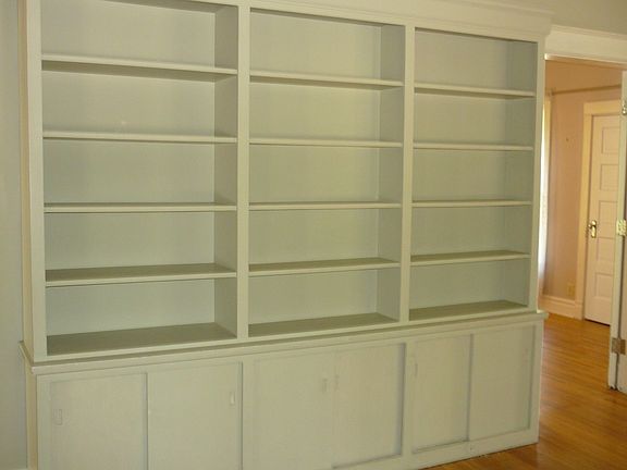 Living Room Beautiful Built in Bookcases