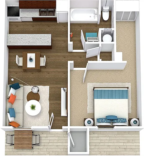 Floor plan 1 Bedroom Reno