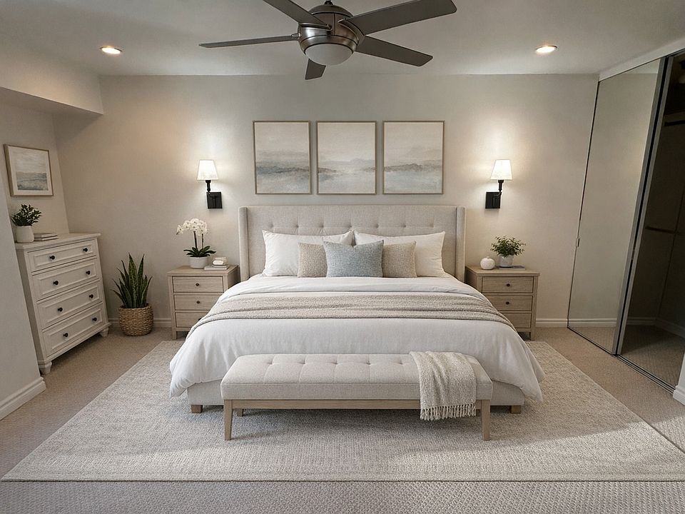 STAGED - PRIMARY BEDROOM
