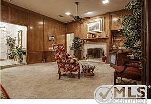 Main living area with 12-foot ceiling