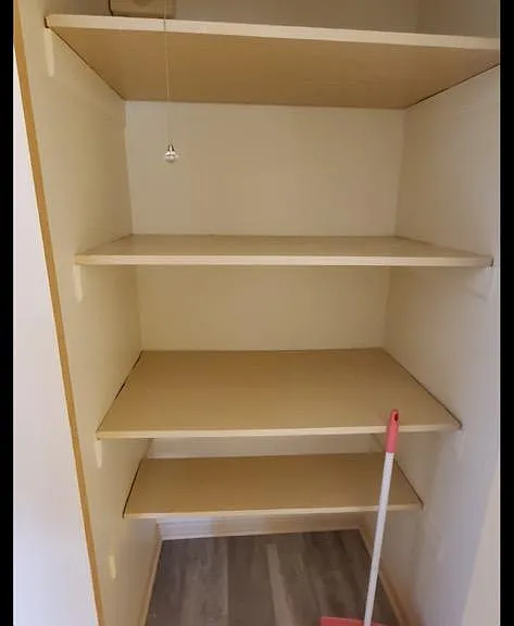 Large shelved closet (Opp view from the breaker box)