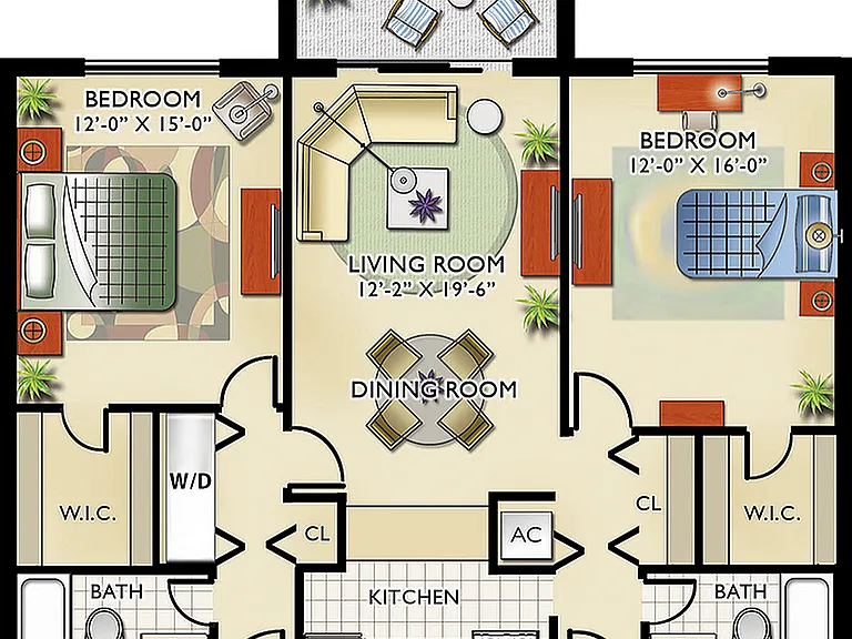 Model C | 2 Bedrooms, 2 Bath Model C | 2 Bedrooms, 2 Bath