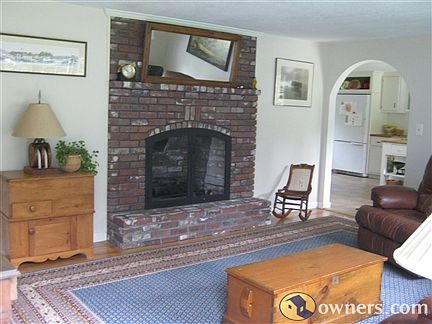 living room with gas fireplace