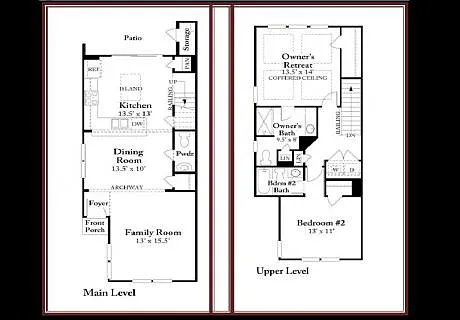 Floor plan of Adams A2 elevation